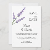 Lavendel- und Green-Floral-Save the Date-Karte Save The Date (Vorderseite)
