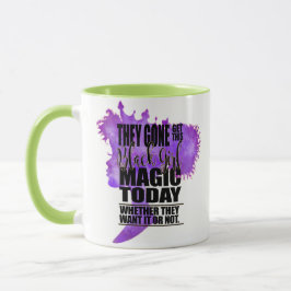 Lavendel-und Grün-schwarze Mädchen-Magie Tasse