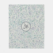 Lavendel- und Grünblatt-Monogramm Fleecedecke (Vorderseite)