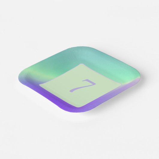 Lavendel und Grünbuch Pappteller (Gewinkelt)