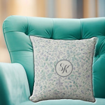 Lavendel und grüner Blattwurfkissen