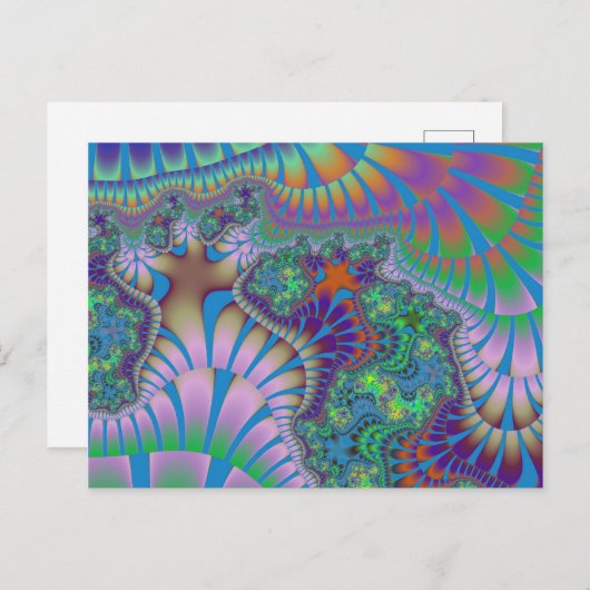 Lavendel und grüner Melt Postkarte (Vorne/Hinten)