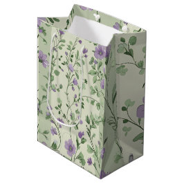Lavendel und grünes botanisches Design Mittlere Geschenktüte