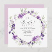 Lavendel und grünes Brautparty Einladung (Vorne/Hinten)