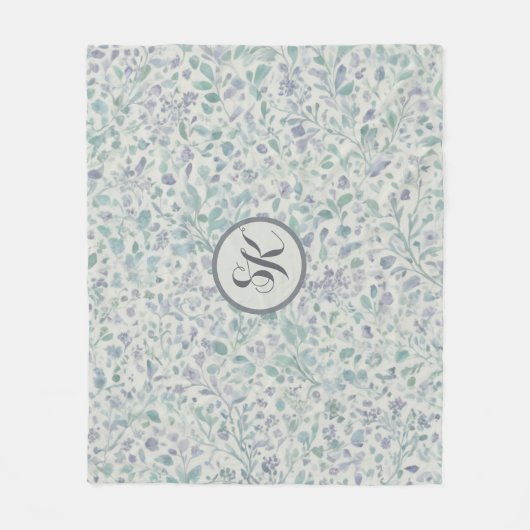 Lavendel und grünes Leaf-Programm Fleecedecke (Vorderseite)