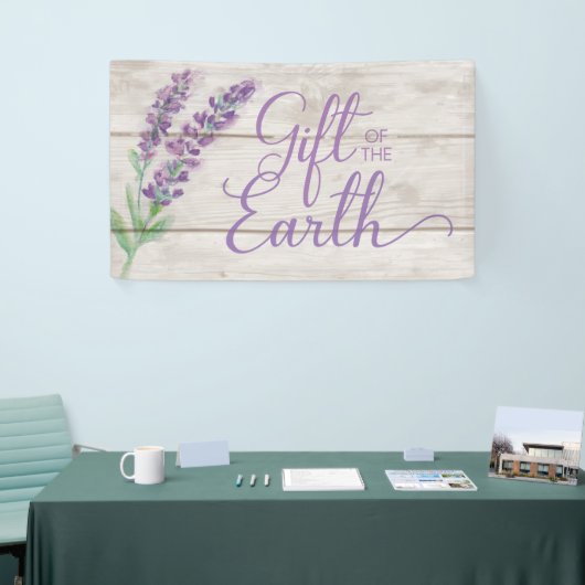 Lavendel-und Holz-Geschenk der Erdätherischen Öle Banner (Messeveranstaltung)