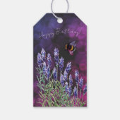 Lavendel und Hummel mit Wasserfarben gemalt Geschenkanhänger (Vorderseite)