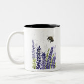 Lavendel- und Hummelfarbe Zweifarbige Tasse (Links)