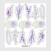 Lavendel- und Hydrangea-Set Aufkleber (Blatt)