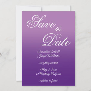 Lavendel und königliches Lila Ombre Save The Date