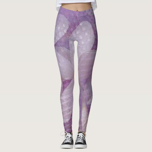 Lavendel und Lila Abstrakte Leggings (Vorderseite)