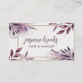Lavendel und Lila Blätter Moderne Wasserfarben Visitenkarte (Vorderseite)