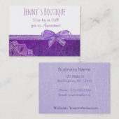 Lavendel und Lila Bow Business Card Terminkarte (Vorne/Hinten)