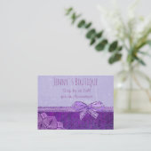Lavendel und Lila Bow Business Card Terminkarte (Stehend Vorderseite)