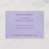 Lavendel und Lila Bow Business Card Terminkarte (Rückseite)