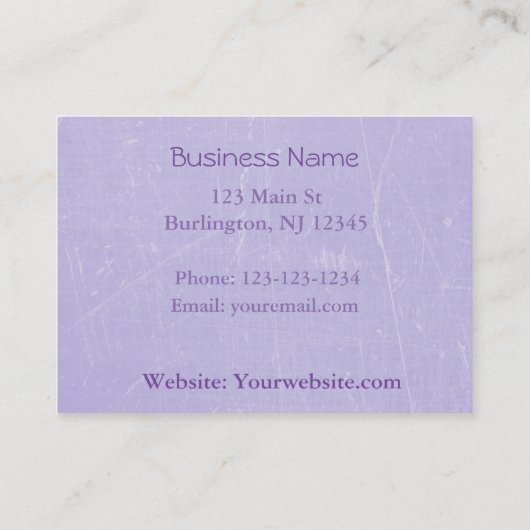 Lavendel und Lila Bow Business Card Terminkarte (Rückseite)