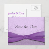 Lavendel und Lila florale Save the Date Postkarten (Vorne/Hinten)