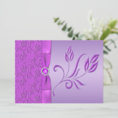 Lavendel und Lila Jewelen-Hochzeit Einladung (Stehend Vorderseite)