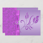 Lavendel und Lila Jewelen-Hochzeit Einladung (Vorne/Hinten)