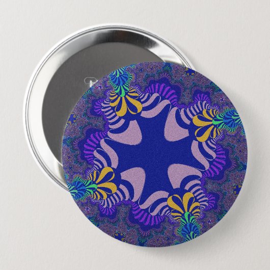 Lavendel und Lila Kreuz Button (Vorne & Hinten)
