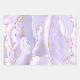 Lavendel- und lila Packpapierblätter Geschenkpapier Set