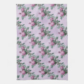 Lavendel und Lila Rose auf Rebflächen Geschirrtuch (Vertikal)