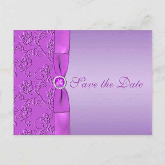 Lavendel und Lila Save the Date Postkarte (Vorderseite)