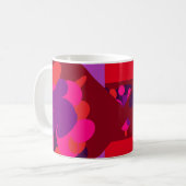 Lavendel- und Maronquadratische Muster Kaffeetasse (Vorderseite Links)