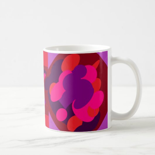 Lavendel- und Maronquadratische Muster Kaffeetasse (Rechts)