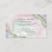 Lavendel und Minze Gold Wasserfarbe Visitenkarte (Rückseite)