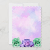 Lavendel und Minze Green Rose Hochzeitsfeiern Einladung (Rückseite)