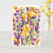 Lavendel-und Mohnblumen-Gruß-Karte Karte (Gelbe Blume)