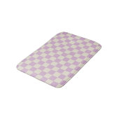 Lavendel und Off White Checkerboard Badematte (Schrägansicht)