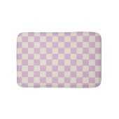 Lavendel und Off White Checkerboard Badematte (Vorderseite)