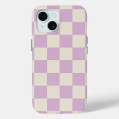 Lavendel und Off White Checkerboard Case-Mate iPhone Hülle (Rückseite)
