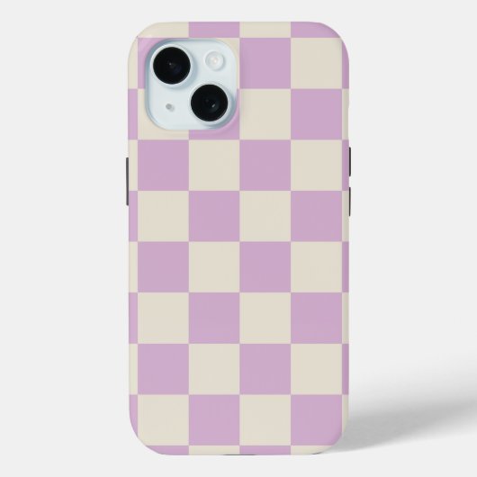 Lavendel und Off White Checkerboard Case-Mate iPhone Hülle (Rückseite)