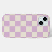 Lavendel und Off White Checkerboard Case-Mate iPhone Hülle (Rückseite (Horizontal))