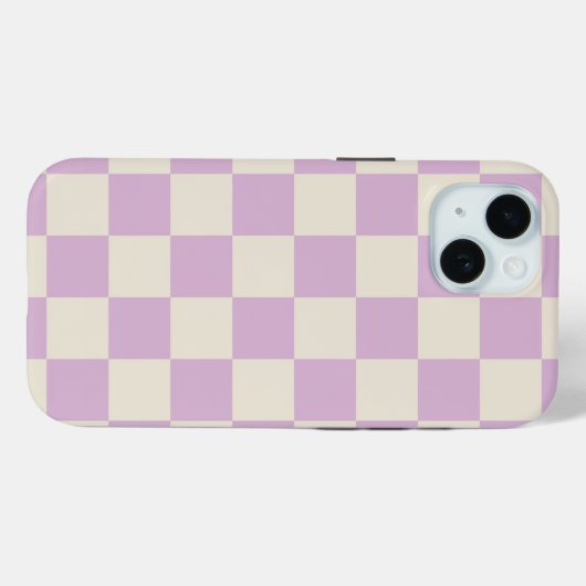 Lavendel und Off White Checkerboard Case-Mate iPhone Hülle (Rückseite (Horizontal))