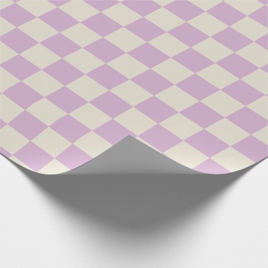 Lavendel und Off White Checkerboard Geschenkpapier (Ecke)