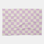 Lavendel und Off White Checkerboard Geschirrtuch (Horizontal)