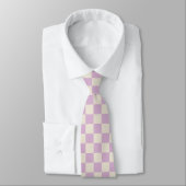 Lavendel und Off White Checkerboard Krawatte (Gebunden)