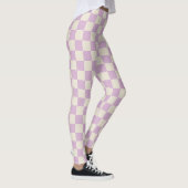 Lavendel und Off White Checkerboard Leggings (Rechts)