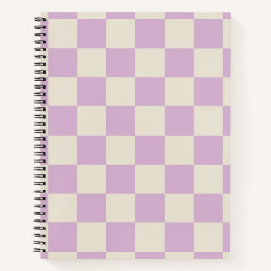 Lavendel und Off White Checkerboard Notizblock