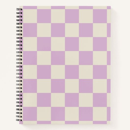 Lavendel und Off White Checkerboard Notizblock (Vorderseite)