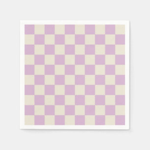 Lavendel und Off White Checkerboard Serviette