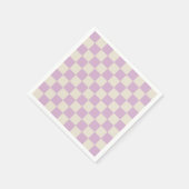 Lavendel und Off White Checkerboard Serviette (Ecke)