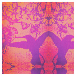 Lavendel und Orange Hummingbirds Fabric Stoff