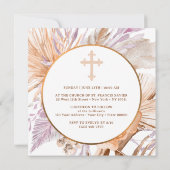 Lavendel und Peach Bouquet Taufe Einladung (Rückseite)