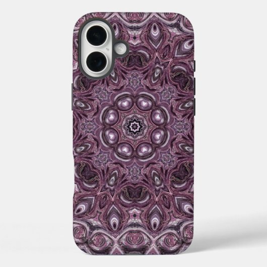 Lavendel- und Pflaumenmarmor Mandala-Muster Case-Mate iPhone Hülle (Rückseite)