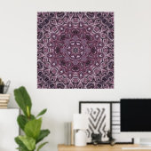 Lavendel- und Pflaumenmarmor Mandala-Muster Poster (Heimbüro)